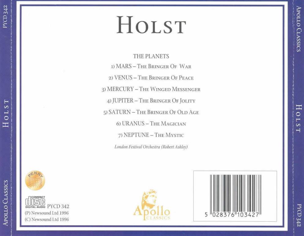 Holst - The Planets (Ashley, London Festival Orchestra, 1996) - Back
